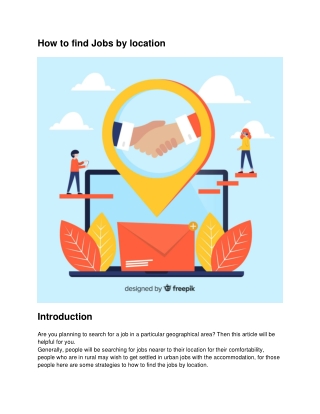 How to find Jobs by location