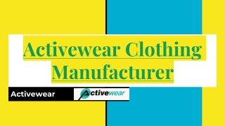 Grab the Latest Pieces Clothing  Store Collection From Activewear Manufacturer