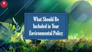 What Should Be Included in Your Environmental Policy