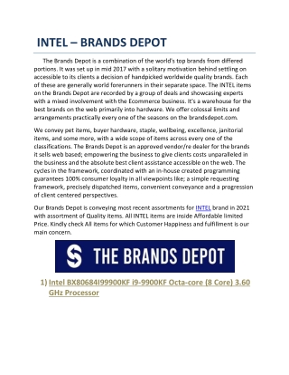 INTEL Collections - The Brands Depot