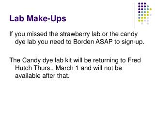 Lab Make-Ups