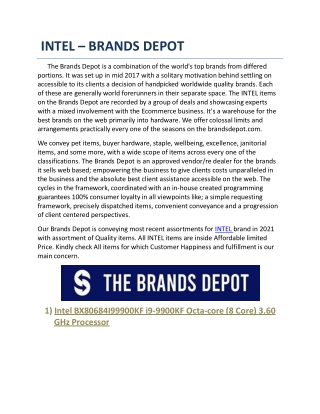 INTEL Collections - The Brands Depot