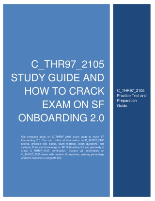 C_THR97_2105 Study Guide and How to Crack Exam on SF Onboarding 2.0