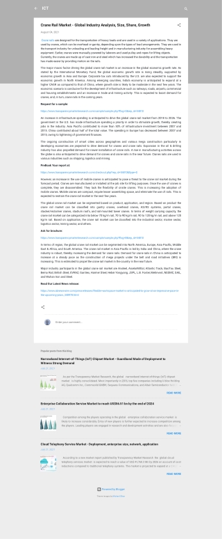 Crane Rail Market - Evolving Technology, Trends and Industry Analysis by 2026