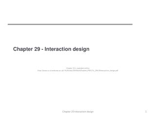 Chapter 29 - Interaction design