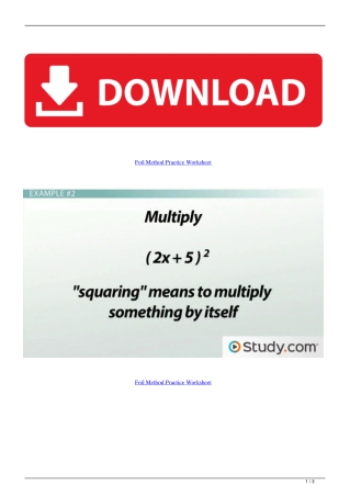 Foil Method Practice Worksheet