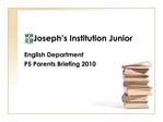 St Joseph s Institution Junior