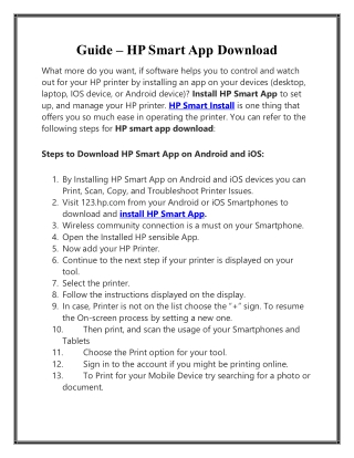 Guide – HP Smart App Download