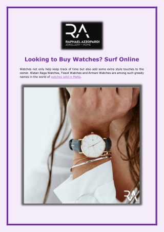 Looking to Buy Watches? Surf Online