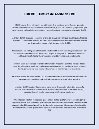 JustCBD Tintura de Aceite de CBD