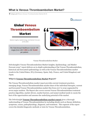 Venous Thromboembolism Market