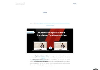 Outsource English To Hindi Translation To A Reputed Firm