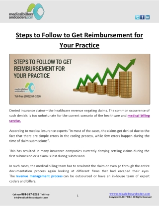 Steps to Follow to Get Reimbursement for Your Practice