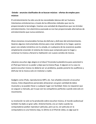 Oviedo - anuncios clasificados de se buscan músicos - ofertas de empleo para músicos-converted