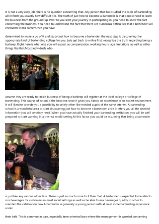 details on how to become a bartender with no experience: It's Not as Difficult a