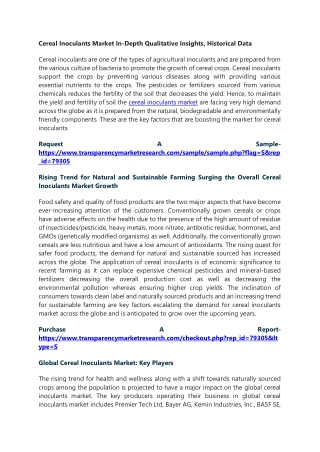 Cereal Inoculants Market In-Depth Qualitative Insights, Historical Data