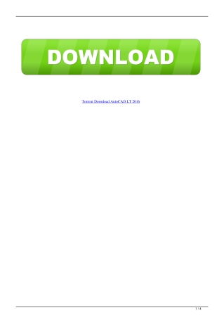 Torrent Download AutoCAD LT 2016