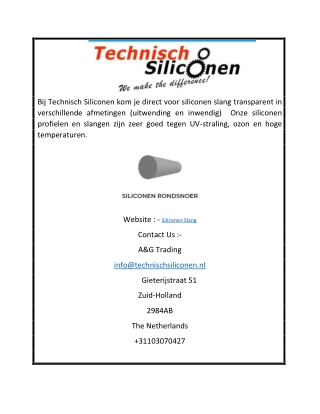 Siliconen Slang | Technischsiliconen.nl