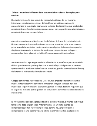 Oviedo - anuncios clasificados de se buscan músicos - ofertas de empleo para músicos-converted-converted