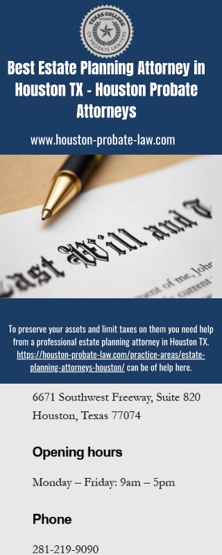 Best Estate Planning Attorney in Houston TX - Houston Probate Attorneys