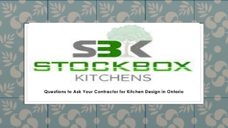 Questions to Ask Your Contractor for Kitchen Design in Ontario