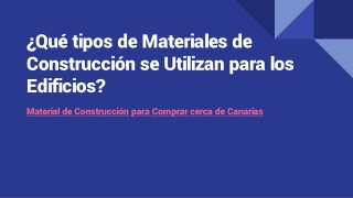 Material de Construcción para Comprar cerca de Canarias
