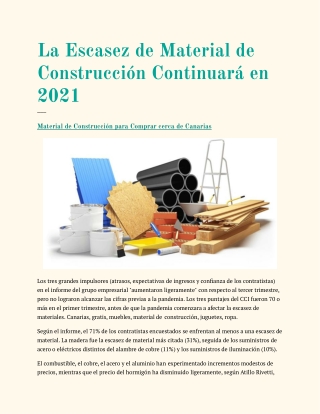 Material de Construcción para Comprar cerca de Canarias