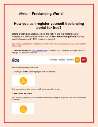 How you can register yourself freelancing portal for free