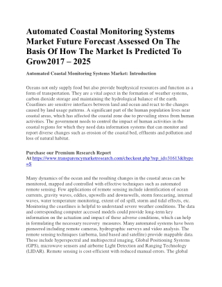 Automated Coastal Monitoring Systems Market