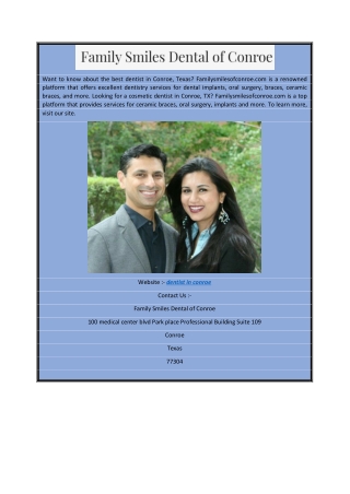 Dentist in Conroe | Familysmilesofconroe.com