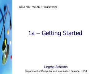 1a – Getting Started