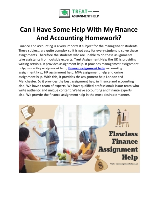 Can I Have Some Help With My Finance And Accounting Homework