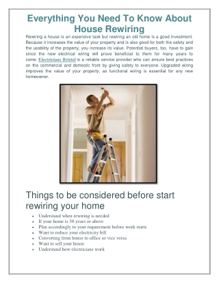 Everything You Need To Know About House Rewiring