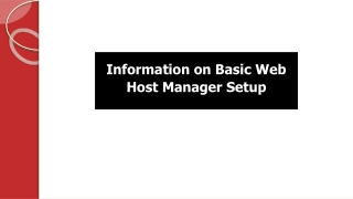 Information on Basic Web Host Manager Setup