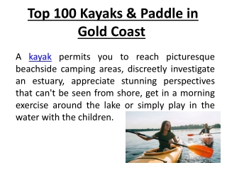 Top 100 Kayaks & Paddle in Gold.