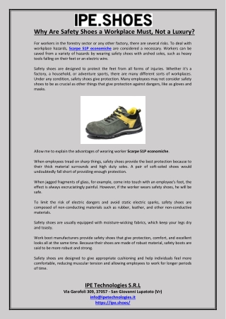 Why Are Safety Shoes a Workplace Must, Not a Luxury