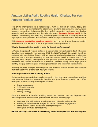 Amazon Listing Audit: Routine Health Checkup For Your Amazon Product Listing