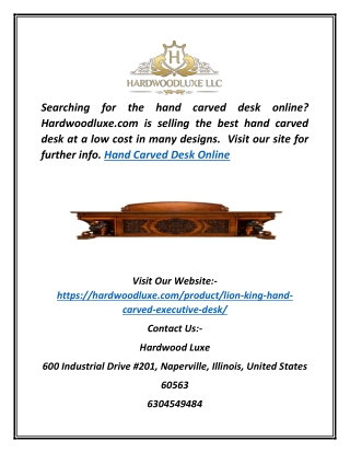 Search The Best Hand Carved Desk Online| Hardwoodluxe.com