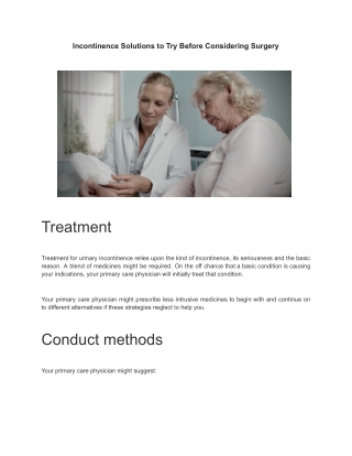 Incontinence Solutions to Try Before Considering Surgery