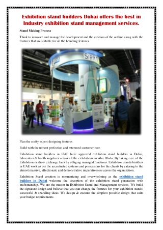 Exhibition stand builders Dubai offers the best in Industry exhibition stand man