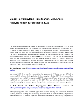 Global Polypropylene Films Market