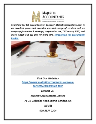 Corporation Tax Accountants London | Majesticaccountants.com