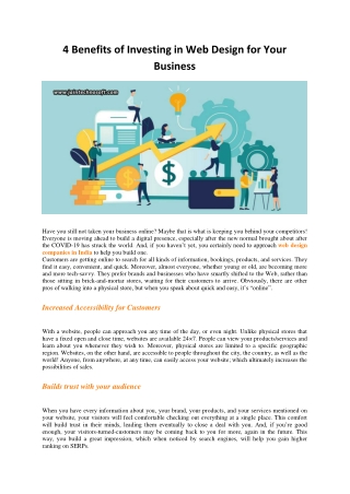 4 Benefits of Investing in Web Design for Your Business