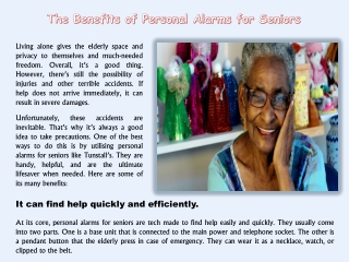 The Benefits of Personal Alarms for Seniors