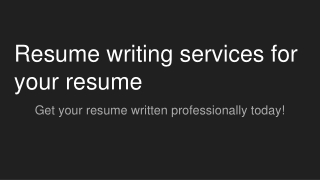 Resume Writing services