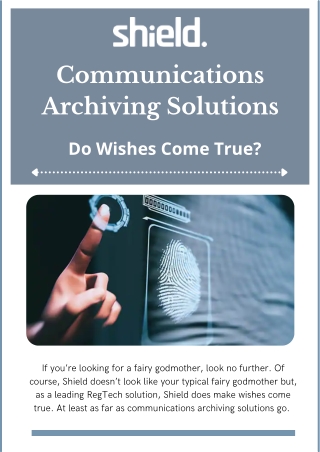Shield - A Leading RegTech for Communications Archiving Solutions