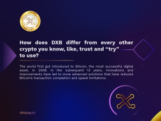 How does DXB differ from every other Crypto you know, like, trust and “try” to use
