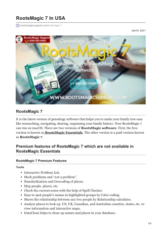 RootsMagic 7 In USA