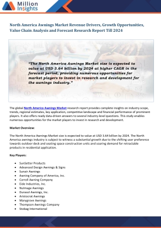 North America Awnings Market