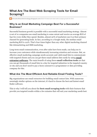 1What Are The Best Web Scraping Tools for Email Scraping